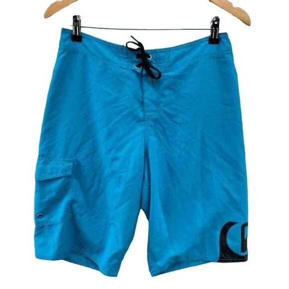 Quiksilver Board Shorts‎ Mens 30 Blue Polyester Pocket - Picture 1 of 6